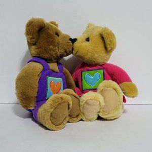 Hallmark Kiss Kiss Bears plush ~ Kissing Bears/Magnetic Noses ~ Valentines - EUC